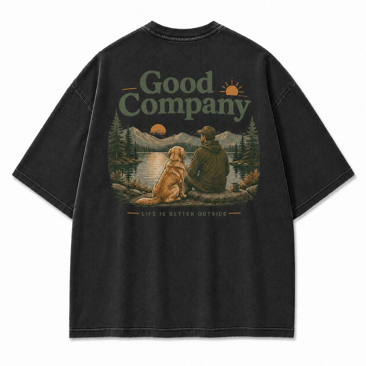 Life Feels Better Outside with Good Company Tee