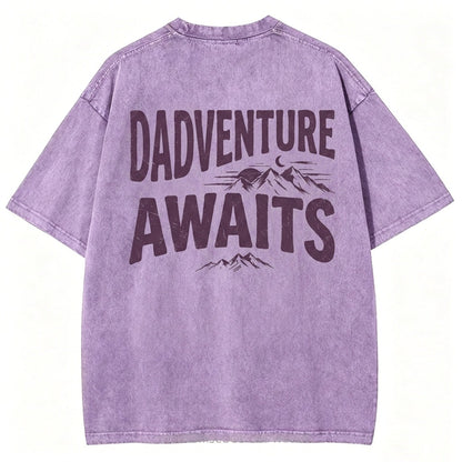 Adventure Begins With Dad Washed T-Shirt