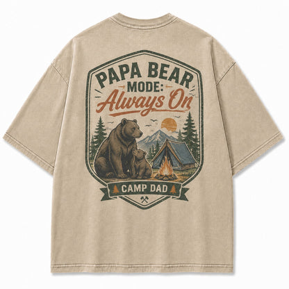 Papa Bear Camp Dad Washed T-Shirt