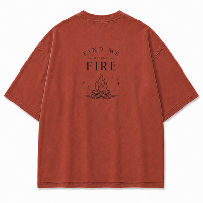 Find Me by the Fire Minimalist Campfire Tee