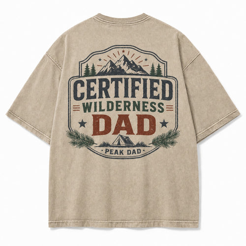 Certified Wilderness Dad Washed T-Shirt