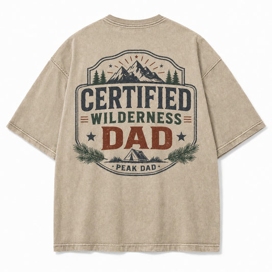 Certified Wilderness Dad Washed T-Shirt