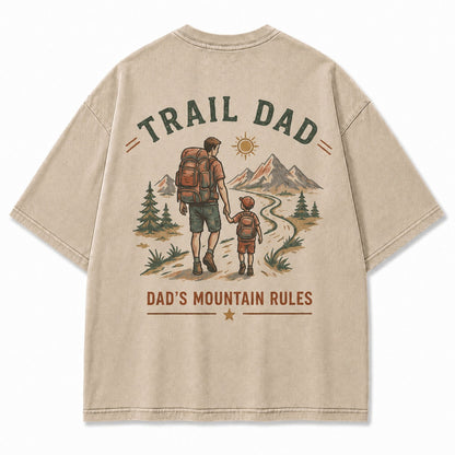 Trail Dad Mountain Rules Washed T-Shirt