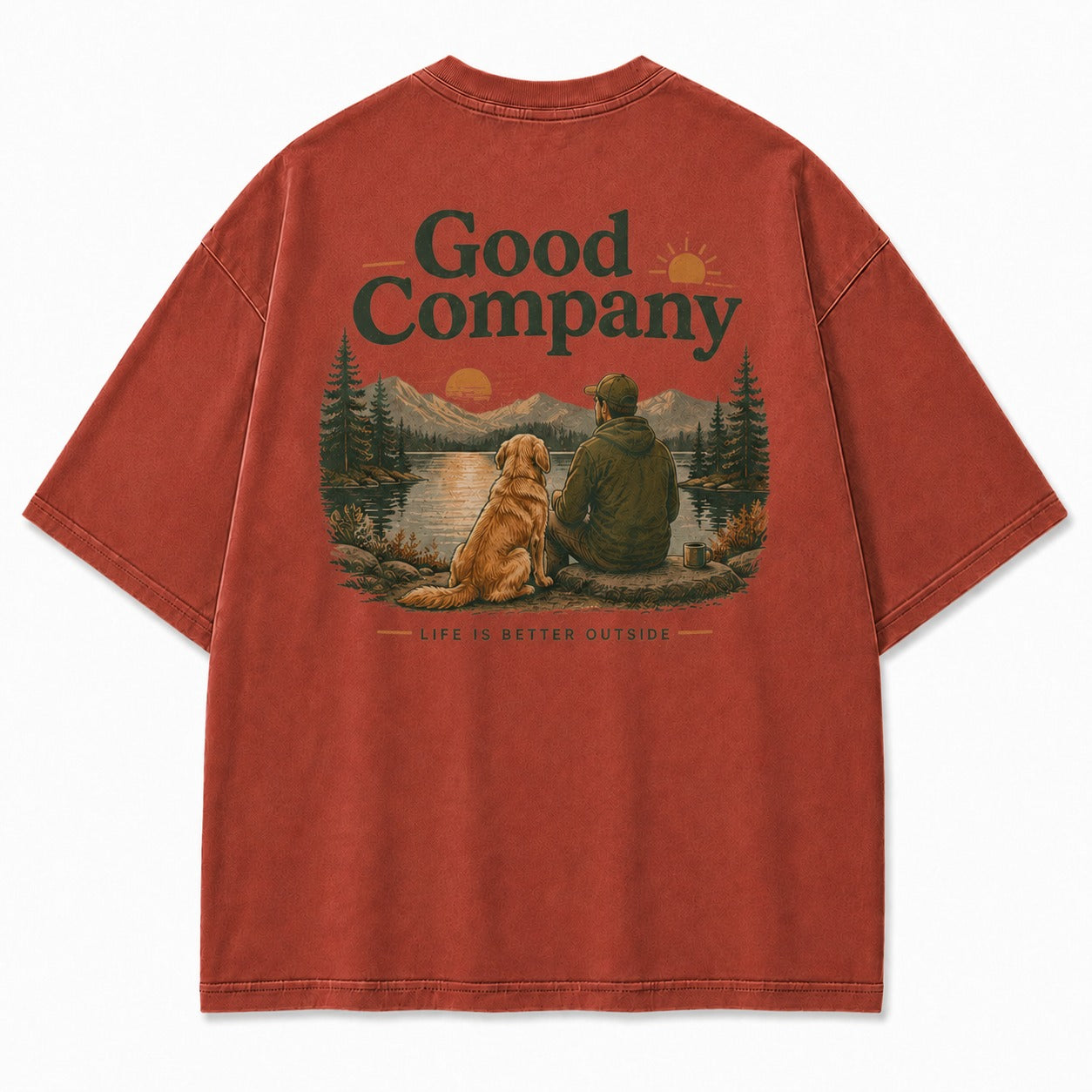 Life Feels Better Outside with Good Company Tee