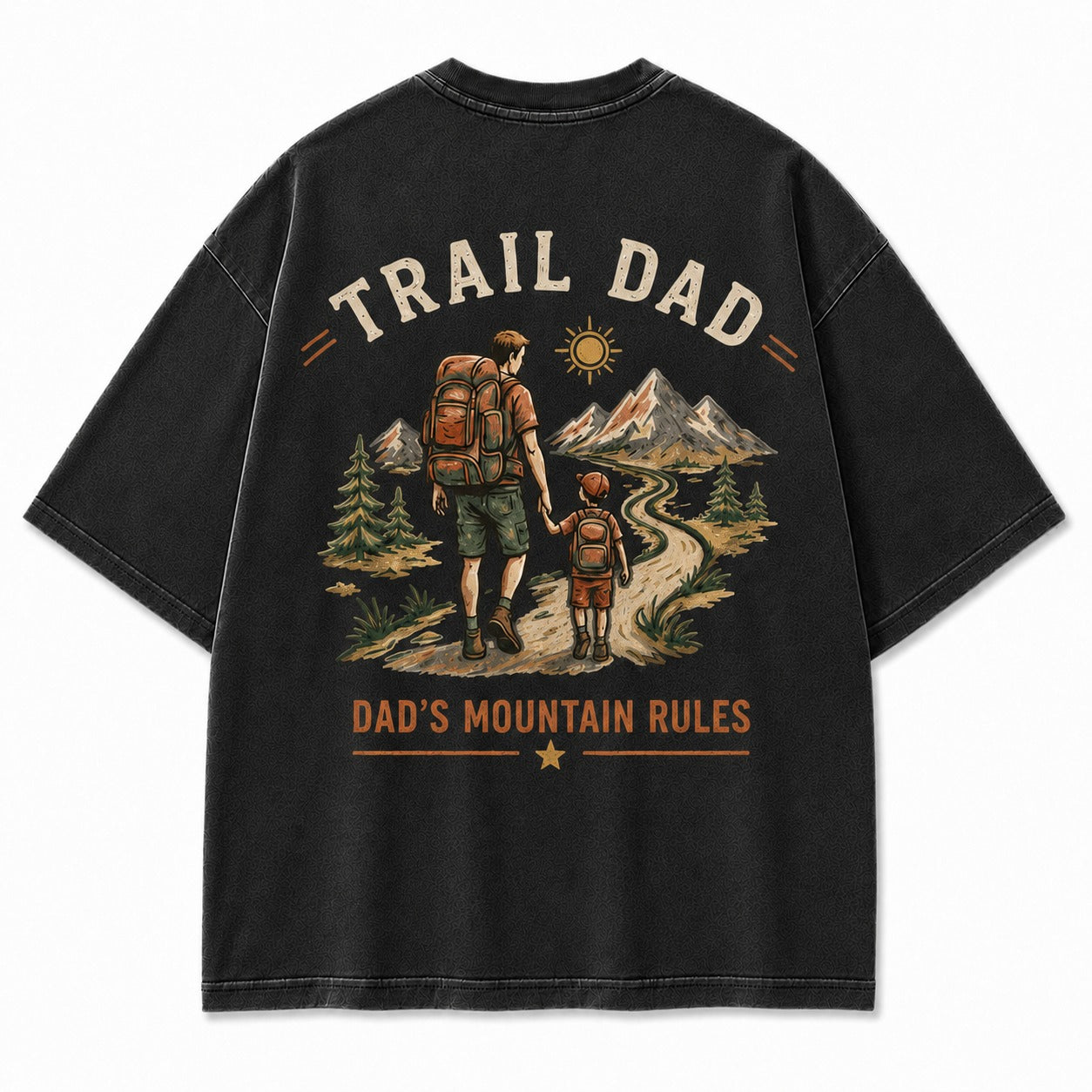 Trail Dad Mountain Rules Washed T-Shirt