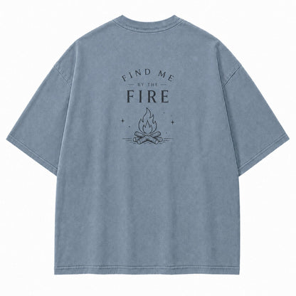 Find Me by the Fire Minimalist Campfire Tee