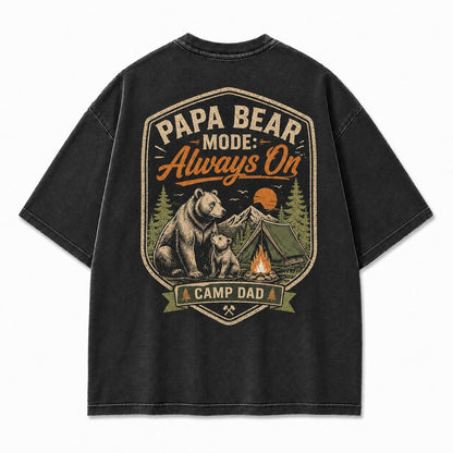 Papa Bear Camp Dad Washed T-Shirt