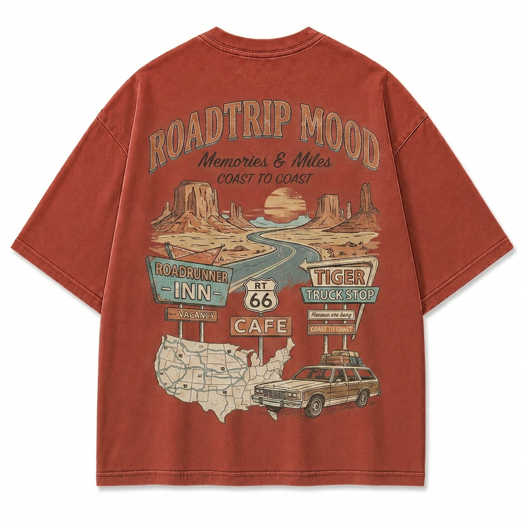 Coast to Coast Roadtrip Washed T-Shirt