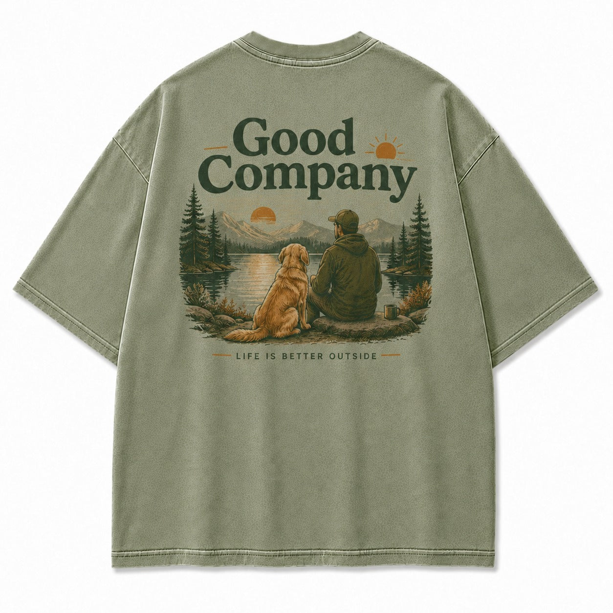 Life Feels Better Outside with Good Company Tee