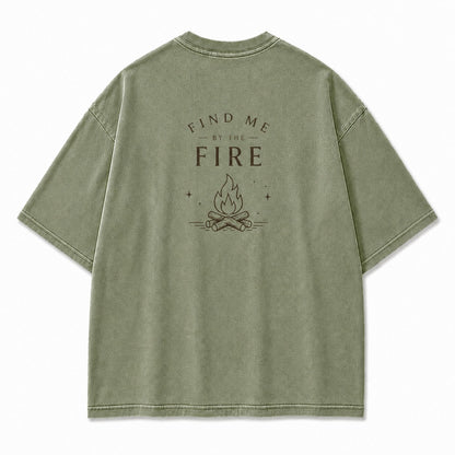 Find Me by the Fire Minimalist Campfire Tee
