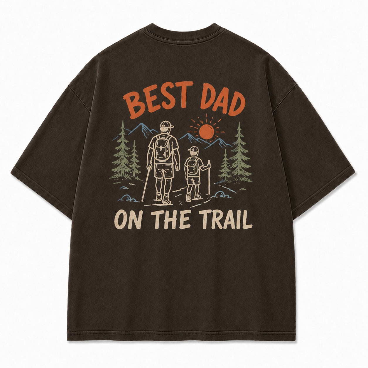 Best Dad On The Trail Outdoor Graphic Tee