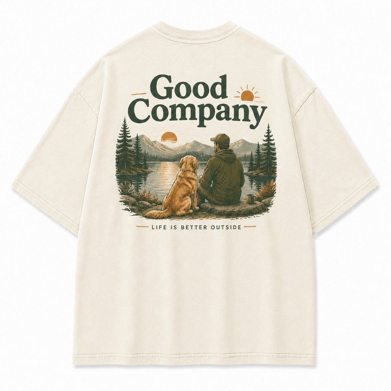 Life Feels Better Outside with Good Company Tee