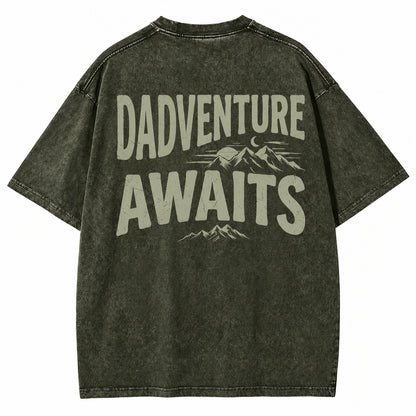 Adventure Begins With Dad Washed T-Shirt