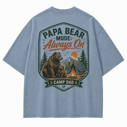 Papa Bear Camp Dad Washed T-Shirt