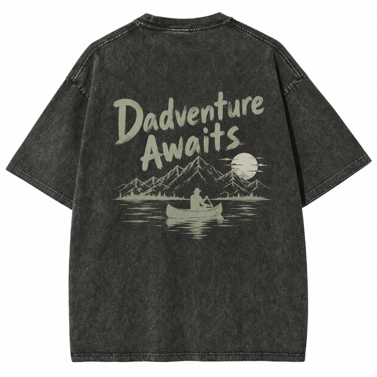Dadventure Awaits Canoe Washed T-Shirt