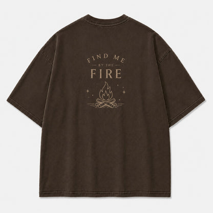 Find Me by the Fire Minimalist Campfire Tee