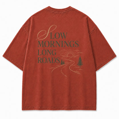 Slow Mornings Long Roads Tee
