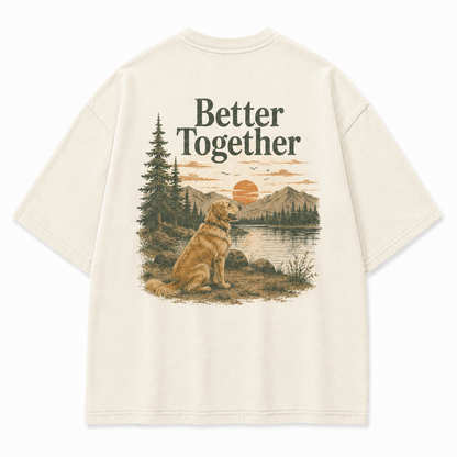Better Together with a Golden Heart Dog Graphic Tee