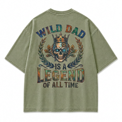Wild Dad Skull Legend Washed T-Shirt