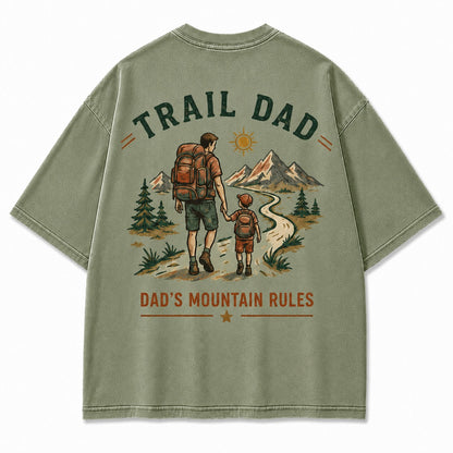 Trail Dad Mountain Rules Washed T-Shirt