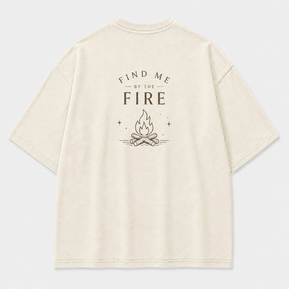 Find Me by the Fire Minimalist Campfire Tee