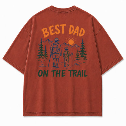 Best Dad On The Trail Outdoor Graphic Tee