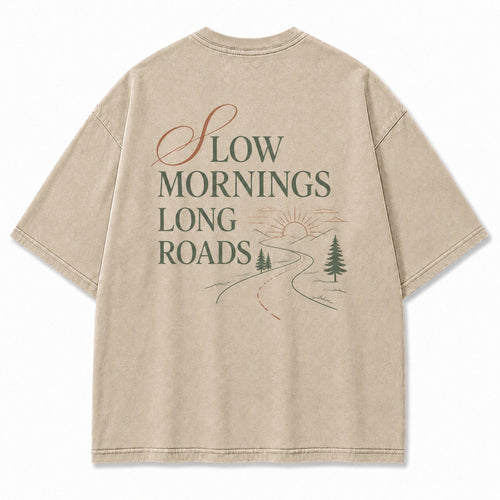 Slow Mornings Long Roads Tee