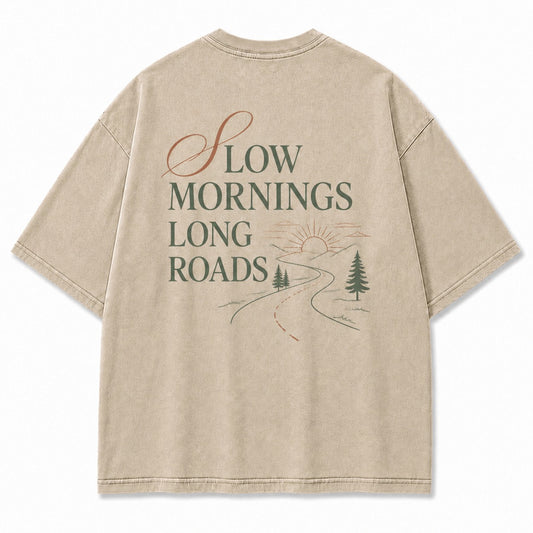 Slow Mornings Long Roads Tee