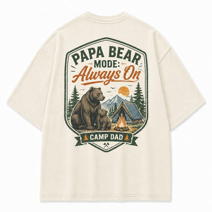 Papa Bear Camp Dad Washed T-Shirt
