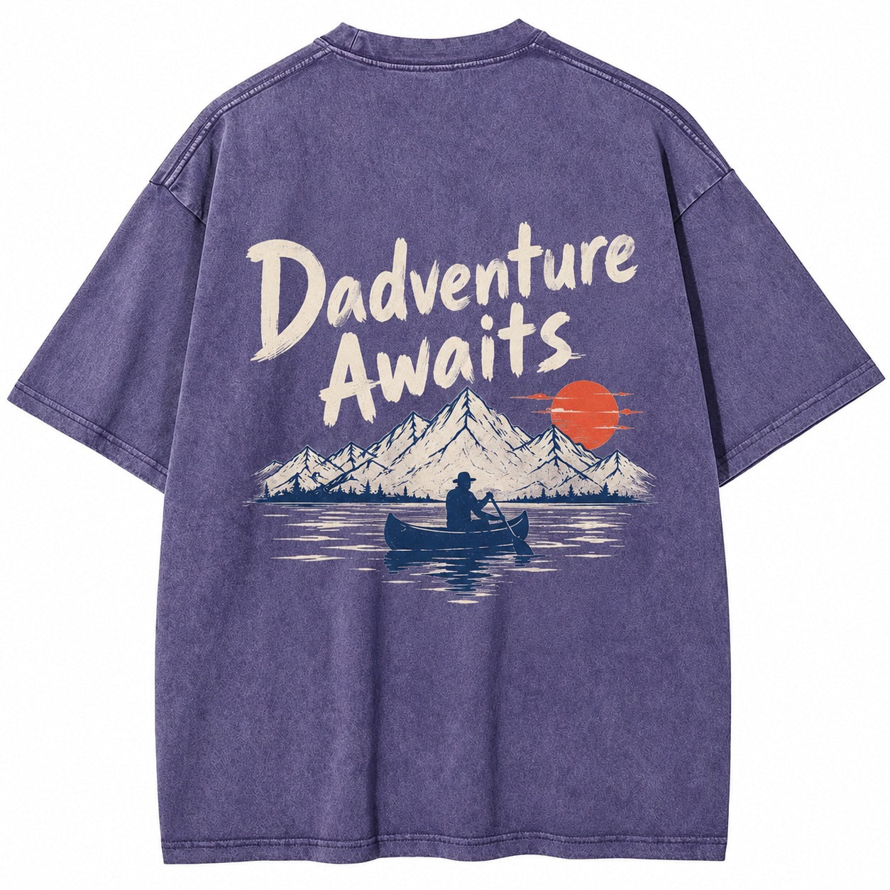 Dadventure Awaits Canoe Washed T-Shirt