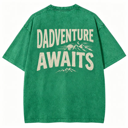 Adventure Begins With Dad Washed T-Shirt