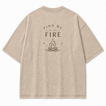 Find Me by the Fire Minimalist Campfire Tee