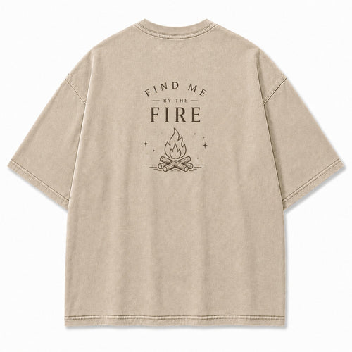 Find Me by the Fire Minimalist Campfire Tee