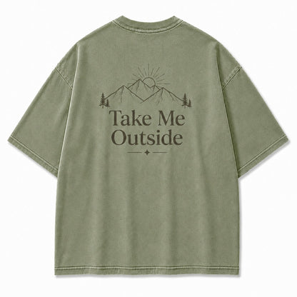 Take Me Outside Minimalist Mountain Tee