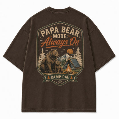 Papa Bear Camp Dad Washed T-Shirt