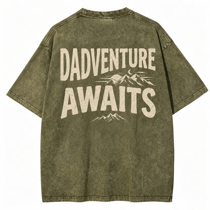 Adventure Begins With Dad Washed T-Shirt