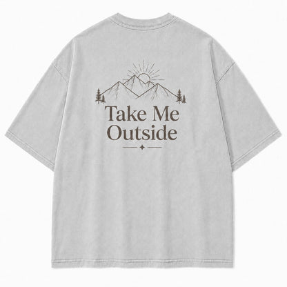Take Me Outside Minimalist Mountain Tee