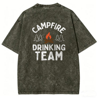 Campfire Drinking Team Washed T-Shirt
