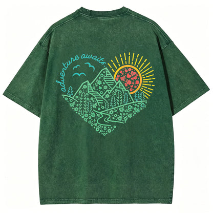 Adventure Awaits Washed T-Shirt