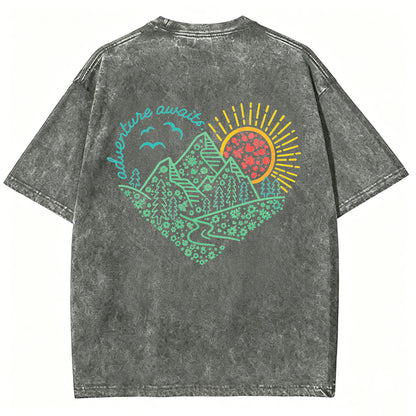Adventure Awaits Washed T-Shirt