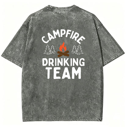 Campfire Drinking Team Washed T-Shirt