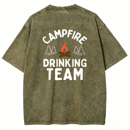 Campfire Drinking Team Washed T-Shirt