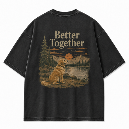 Better Together with a Golden Heart Dog Graphic Tee
