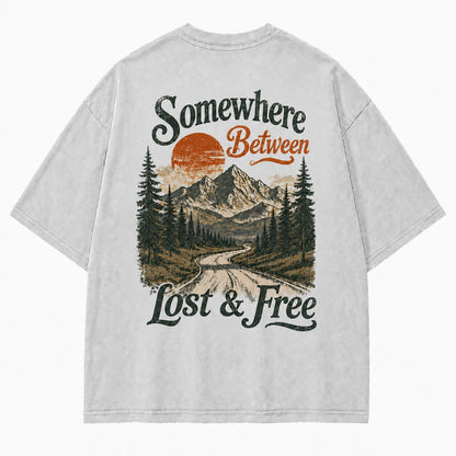 Somewhere Between Lost & Free Oversized Tee