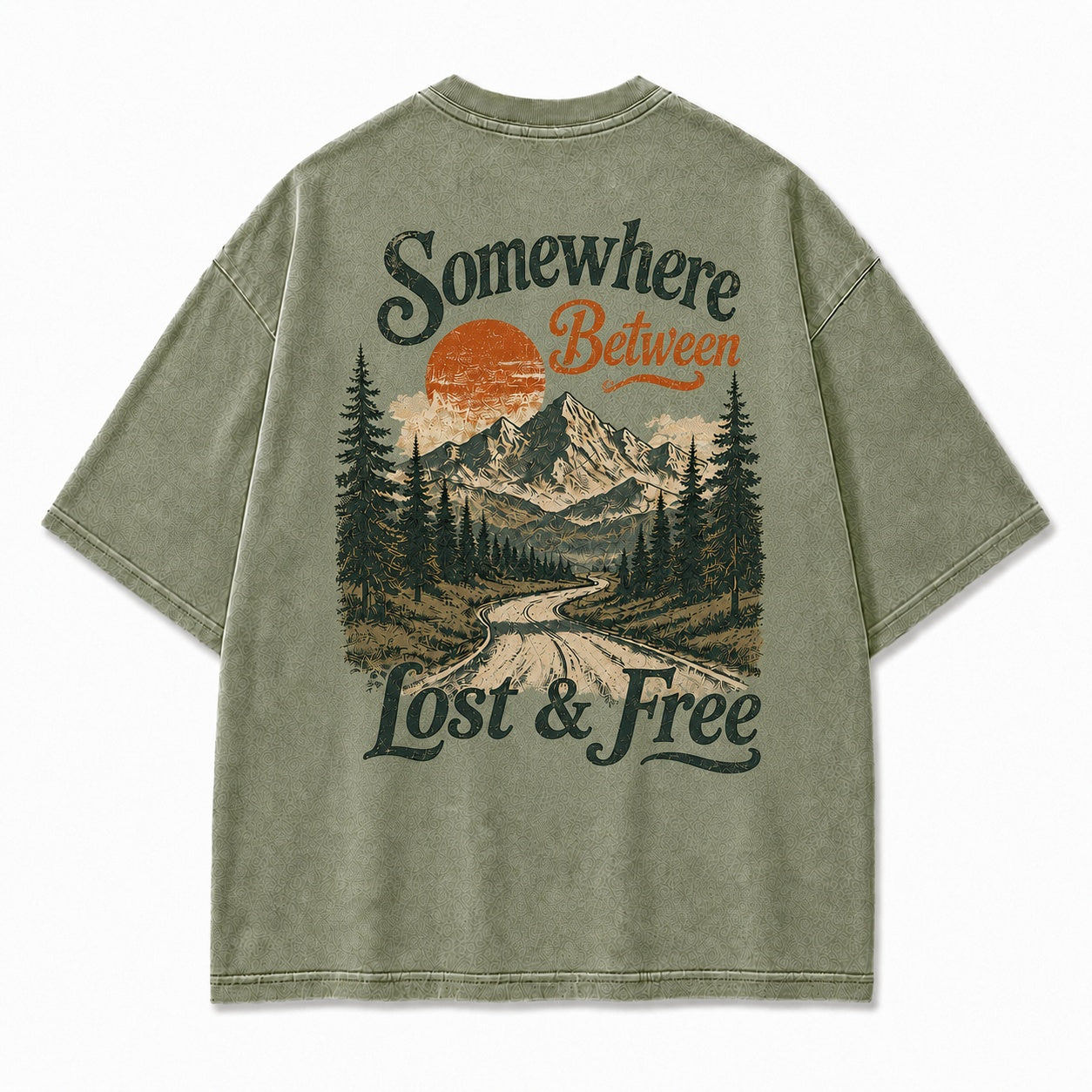 Somewhere Between Lost & Free Oversized Tee