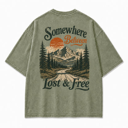 Somewhere Between Lost & Free Oversized Tee