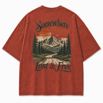 Somewhere Between Lost & Free Oversized Tee