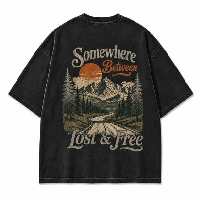 Somewhere Between Lost & Free Oversized Tee