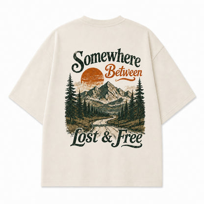 Somewhere Between Lost & Free Oversized Tee
