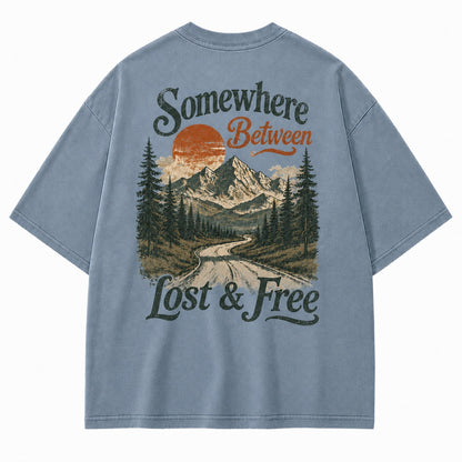 Somewhere Between Lost & Free Oversized Tee